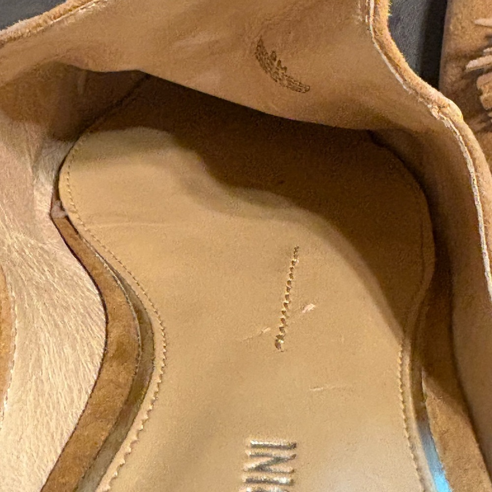Gianni Bini Suede Tassel Loafer Mules Women’s Size 9M Tan - Picture 7 of 9